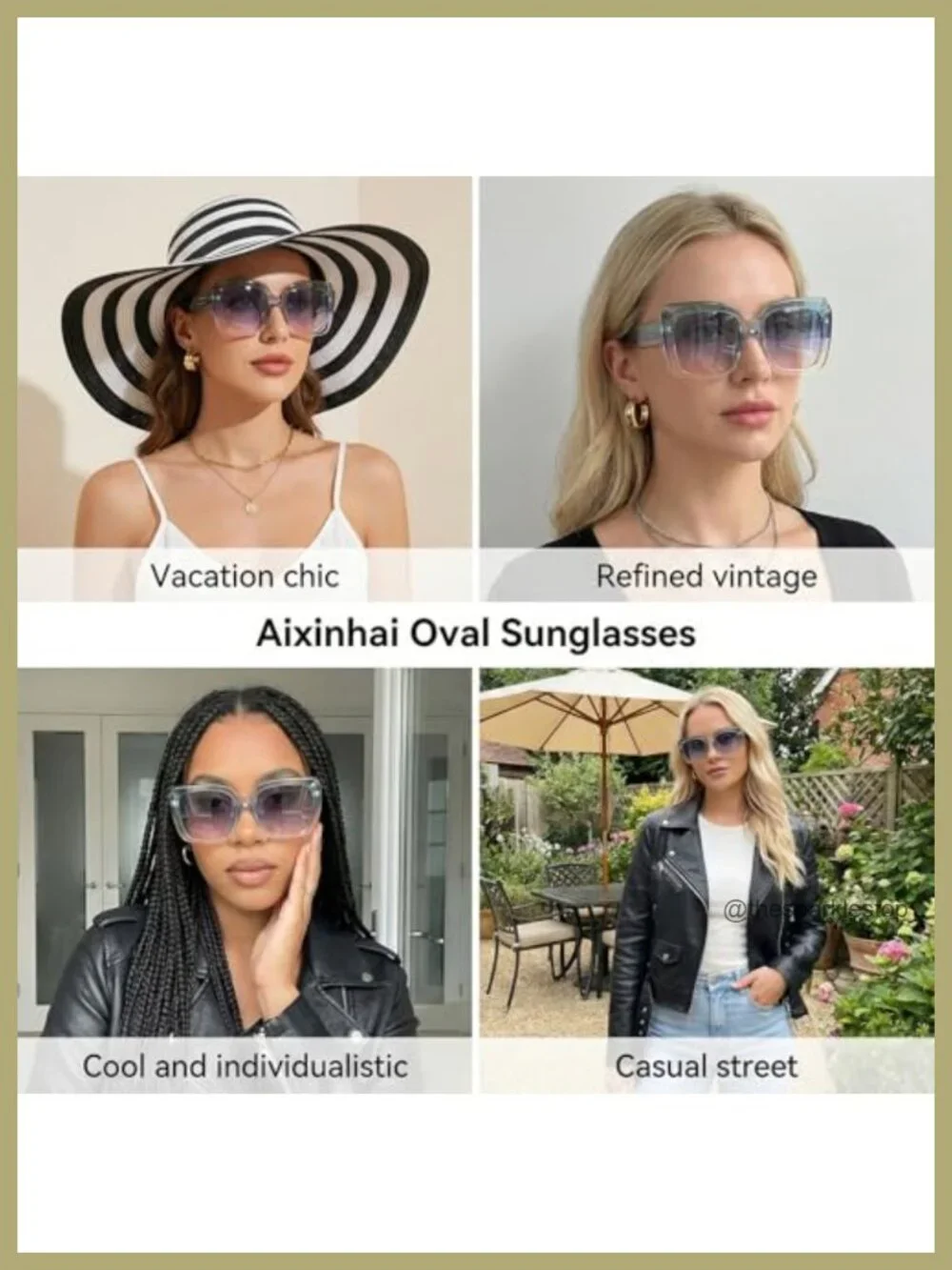 Oversized Square Sunglasses for Women UV400 Fashion Eyewear Trendy